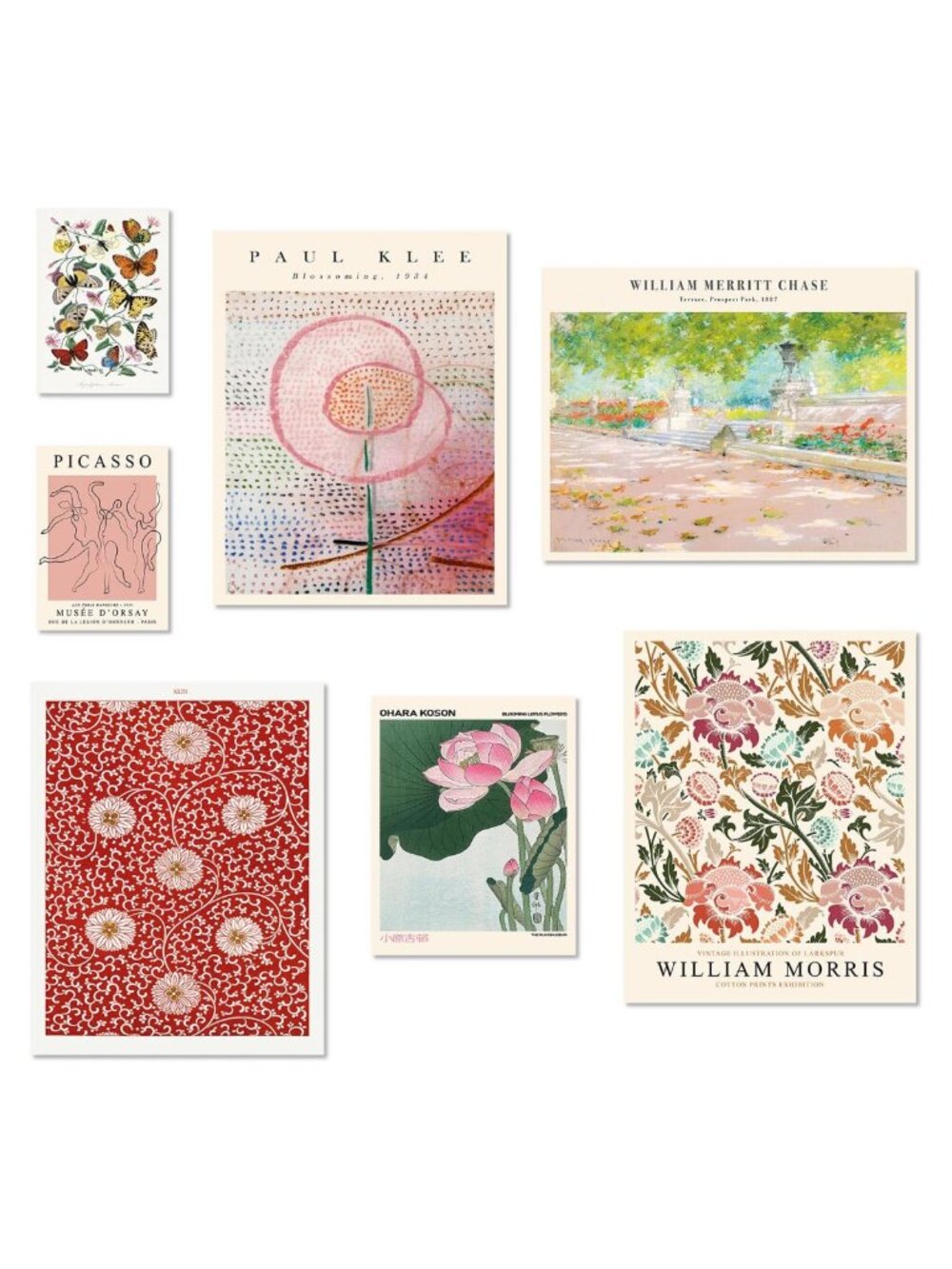 7pc Boho Flower Wall Art Prints Retro Poster Set Home Decor - Picture 5 of 5